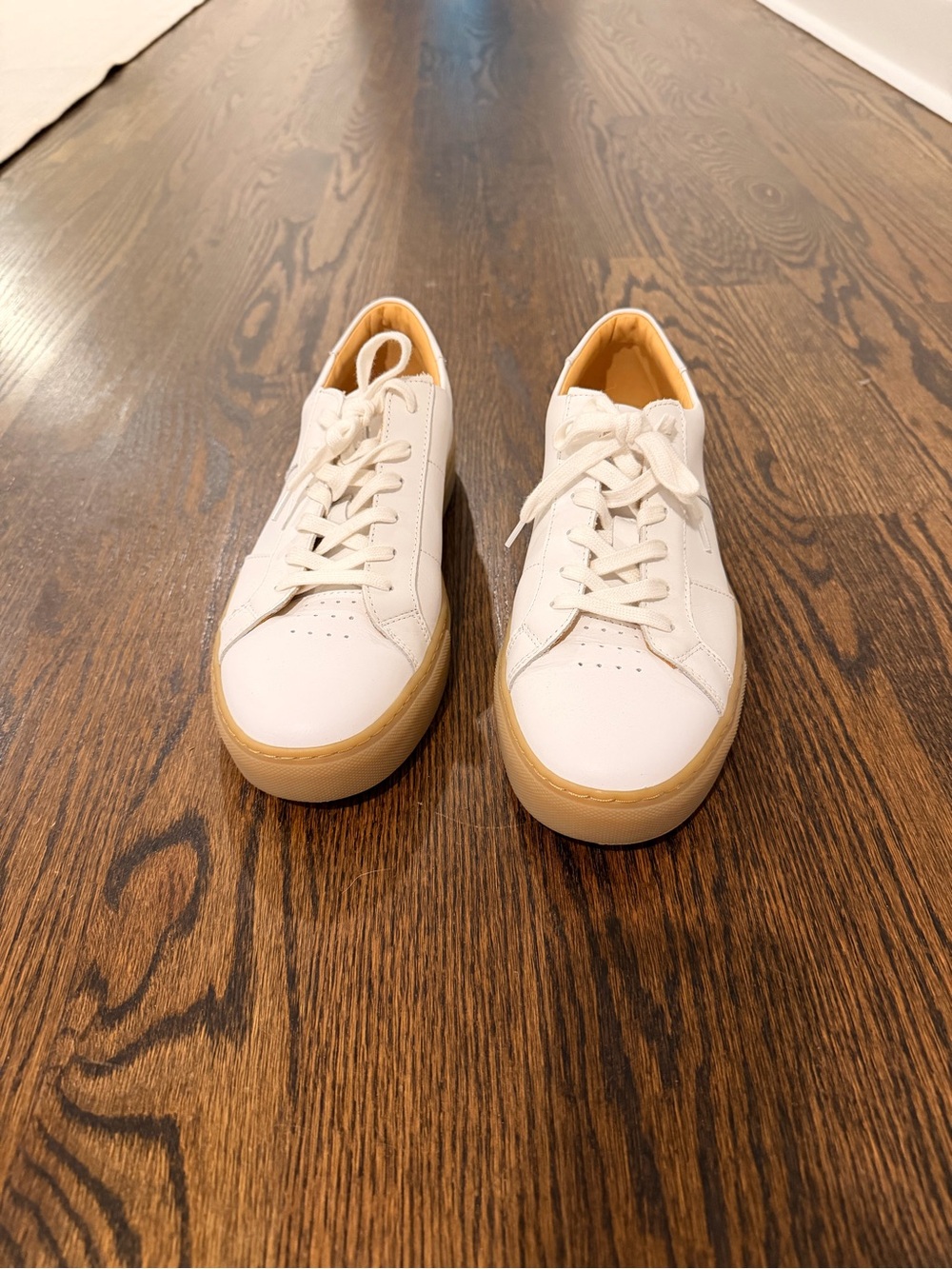 Greats White Sneakers with Gum Sole - Classic Casual Lace-Up